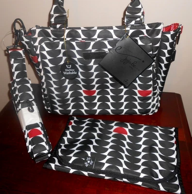 JuJuBe DIAPER BAG TOTE - BLACK WIDOW Be Classy **NEW** With pad, long strap - Image 1 of 4