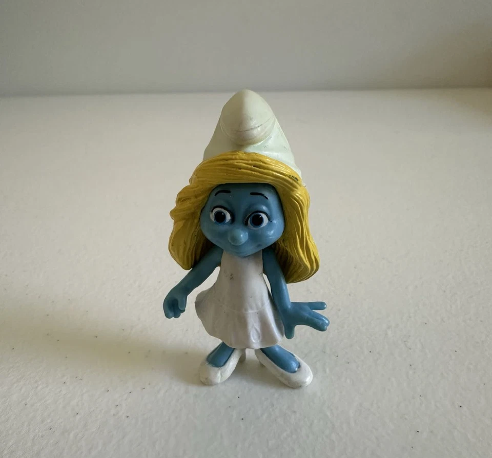 Smurfette Smurf McDonald's Happy Meal Toy PVC Figure Blonde Hair White Dress - image 1 of 1