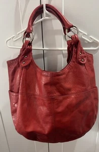 Saba Leather Handbag,Red Colour,Large,Grey Lining,Excellent Condition - Picture 1 of 9