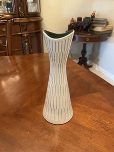 MCM Vintage Luzern Kermit  Handarbeit 513 Vertical Stripe Ceramic Vase Pottery  - Picture 1 of 13
