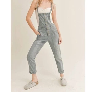 Sage the Label Mood Ring Stripe Denim Overalls Women's S Med Wash 100% Cotton - Imagen 1 de 14