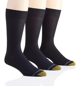Gold Toe 345S Metropolitan Cotton Crew Dress Socks - 3 Pack - Picture 1 of 3