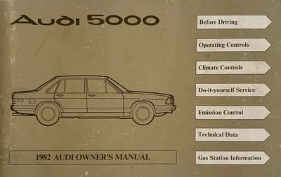 1982 Audi 5000 Owners Manual User Guide Reference Operator Book OEM - Image 1 of 4