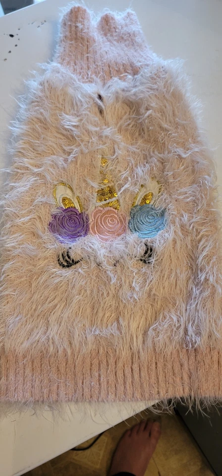 Dog Sweater Cashmere Feeling Size Small Pink Unicorn - Image 1 of 1
