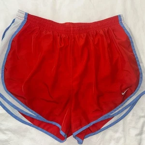 Nike Women’s L Dri-Fit Running Shorts Red White Blue - Picture 1 of 9