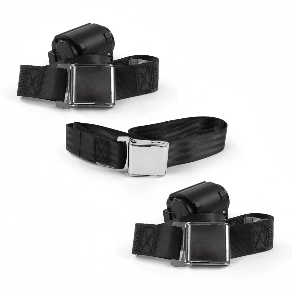 Ford Falcon 1966 - 1970 Airplane 2pt BK Retractable Bench Seat Belt Kit - 3 Belt - Image 1 of 1