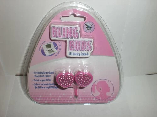 1pc MAXIMO BLING BUDS HI FIDELITY HEART-SHAPED PINK EARBUDS - Image 1 of 1