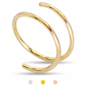 14K Gold Filled 20G Double Hoop Nose Ring for Single Piercing, 20 Gauge Small Th - Picture 1 of 12