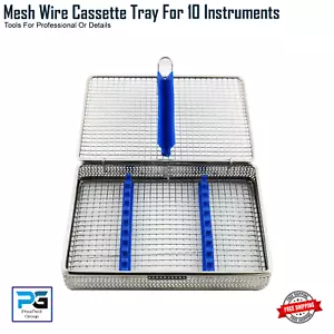 Sterilization Cassette Stainless Steel Mesh Tray Holding 10 Instruments - X 1 - Picture 1 of 7