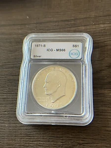 1971-S Eisenhower Silver Ike Dollar ICG MS66 - Picture 1 of 4