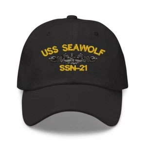 Mütze Kappe Uss Seawolf ssn-21 bestickt schwarz Baumwolle - Bild 1 von 2