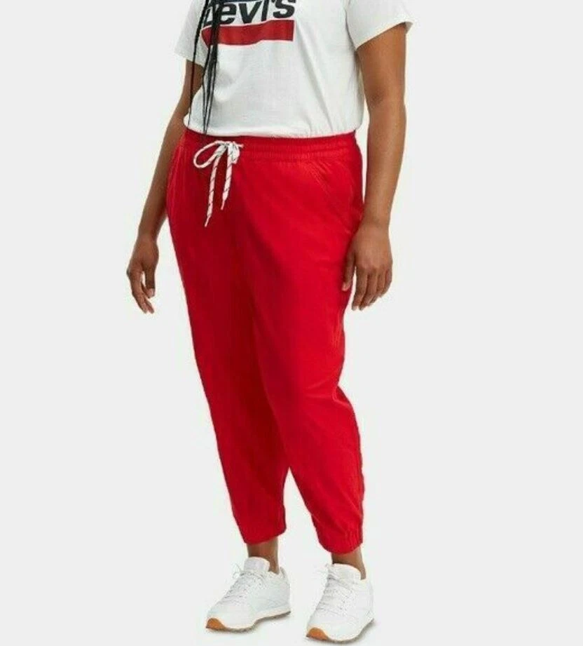 LEVIS Jet Set Jogger Red Cotton Blend Pull-On Pants sz 22W