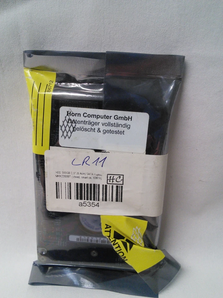 HDD 300GB 2,5" (6,4cm) SATA Fujitsu MHX2300BT (shred, smart ok, 6381h) - Bild 1 von 1