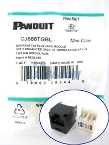 GENIUNE Panduit CJ688TGBL Cat6 Mini-Com Jack Module, Black ~STSI - Picture 1 of 3
