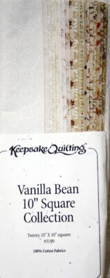 20 10 INCH SQUARES -VANILLA BEAN FROM KEEPSAKE QUILTING  - 100% COTTON FABRIC - Image 1 of 2