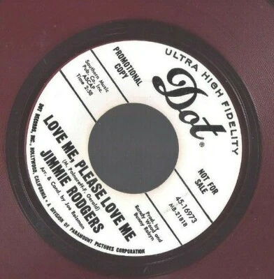 JIMMIE RODGERS & PAT BOONE 45 RECORD DJ PROMO RARE RED WAX VINYL Dot Records - Image 1 of 2