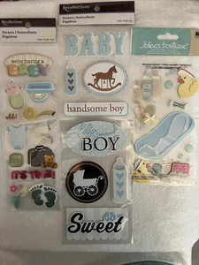 Lote de 3 pegatinas para álbumes de recortes NUEVO bebé niño NUEVO - Imagen 1 de 4