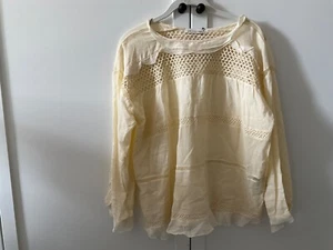 ISABEL MARANT ETOILE 38/6/Medium Ruffled Blouse Silk Linen Cotton cream Ivory - Picture 1 of 5