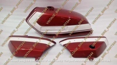 Suzuki TS 125cc 1972 - 1974 Aluminum Red Painted Fuel Petrol Tank with Panel - Image 1 of 4