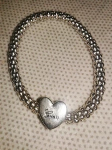 Guess Armreif Silberfarben Metall Mesh Guess Logo  - Bild 1 von 2