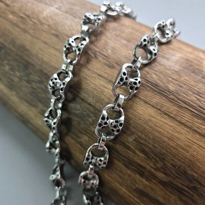 Pulsera/collar de eslabones de cadena envejecidos y texturizados de acero inoxidable 24/8,75" Foto 1 de 4