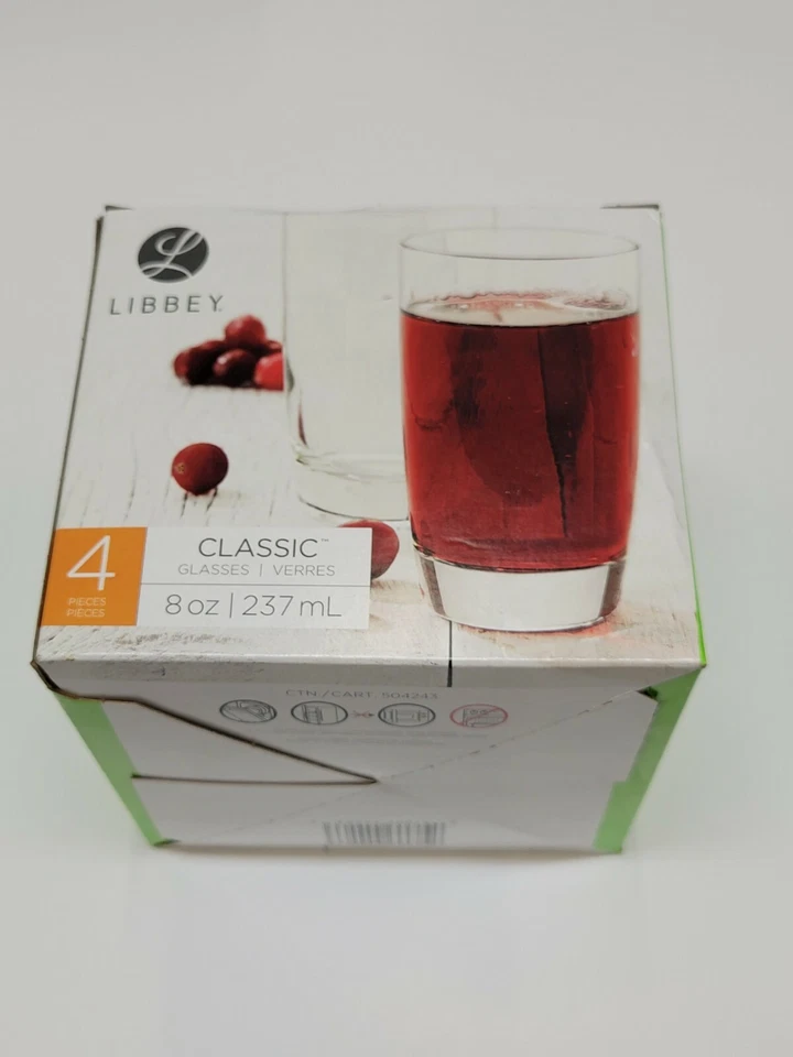 Libbey 4-piece Classic Heavy Base Juice Glass 8-ounce Clear