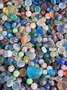 20 LBS MIXED MARBLES, FLAT GLASS MARBLES GEMS, VASE FILLERS, MOSAIC $29.99 - Picture 1 of 6