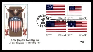 Mayfairstamps US FDC 2000 US Flags Combo Eagle Shield First Day Cover aar_89577 - Picture 1 of 2