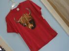 Mens Texas All American Bull T-Shirt Tee Red Size Large