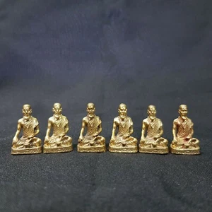 6x Jivaka Kumarabhrtra Doctor of Lord Buddha Brass Statue God of Health Amulet - Afbeelding 1 van 12