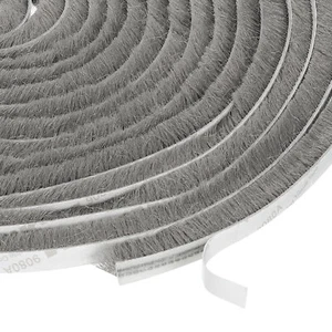 Self Adhesive Brush Seal Weather Stripping 5/16" x 1/4" x 16.4ft, Gray - Picture 1 of 5