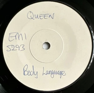 QUEEN -Body Language- Original UK 7” Test Pressing / White Label (Vinyl Record) - Picture 1 of 2