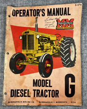 1954 Minneapolis Moline Model G Diesel Tractor Operator's Manual Book