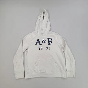 Abercrombie Sweater Girls 15/16 White Hoodie Pullover Fleece Outdoor Youth Kids - Picture 1 of 13