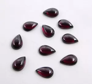 Lote de piedras preciosas sueltas de cabina de pera granate natural de 8x12 mm para hacer joyas P-932 - Imagen 1 de 2
