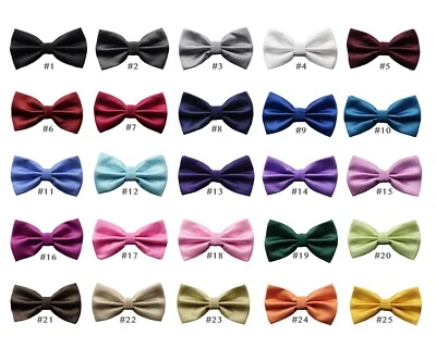 25-Color Adjustable Satin Pre-Tied Bow Ties - Perfect for Formal & Casual Events - Изображение 1 из 2