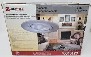 Utilitech 6" LED Recessed Kit Gimbal Trim GU111 Bulb White New Construction NEW - Picture 1 of 6