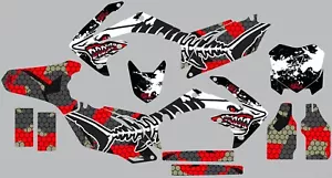 Shark Attack Graphic kit for Honda CRF450 CRF 450 2009-2012 decal skeleton - Picture 1 of 3