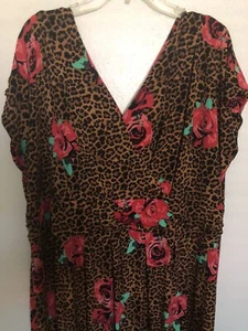 3X / 4X / 5X ~ IMAN Slinky Roses on CHITAH DRESS ~ Comfort & STRETCH  Women’s - Picture 1 of 9