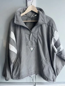 Vintage 80's-90's OP Ocean Pacific Gray stonewash Pullover Jacket Size Large - Picture 1 of 10