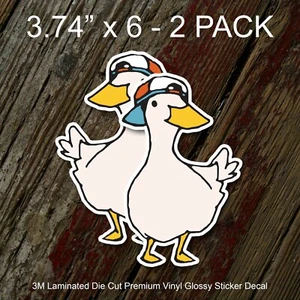 Shuba Duck Sticker Decal Dancing Duck Vinyl Sticker Backwards Cap - 2 PACK - Picture 1 of 2