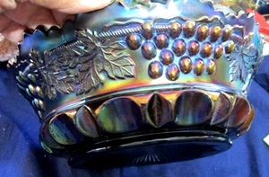 GORGEOUS NORTHWOOD CARNIVAL GLASS MASTER GRAPE & CABLE BERRY BOWL, LOOK - Picture 1 of 6