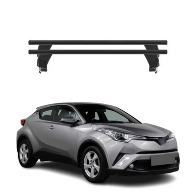 Se adapta a barras transversales de techo superiores Toyota C-Hr 2018-2022 2 piezas aluminio negro Foto 1 de 4