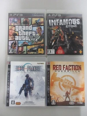 Комплект из 4 PS3 GamesGrand Theft Auto V / inFamous / Lost Planet 2 / красный - Изображение 1 из 4