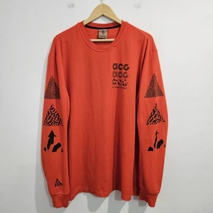 Camisa gofre manga larga Nike ACG para hombre talla XL naranja y negra - Imagen 1 de 2