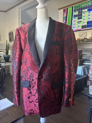 Chaqueta de esmoquin para hombre St. Patrick patrón rojo talla mediana Foto 1 de 3