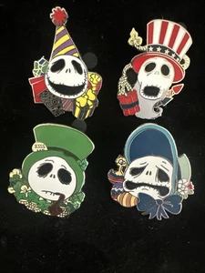 Lot of 4 NIGHTMARE BEFORE CHRISTMAS Jack Skellington Disney Pins 2008-09 - Picture 1 of 5