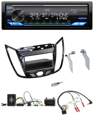 JVC Bluetooth DAB USB Lenkrad Autoradio für Ford C-Max Kuga Klavierlack schwarz - Bild 1 von 4