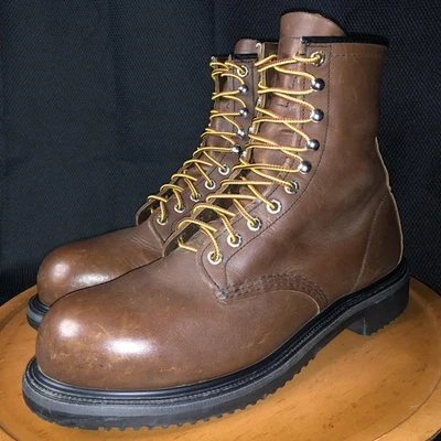 Red Wing SuperSole Boots Mens 10.5 D Brown 2233 8-Inch Safety Steel Toe Work USA - Image 1 of 4