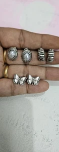 Daily Wear/Ear Studs/3 sets/Black Metal/Free Shipping - Picture 1 of 5